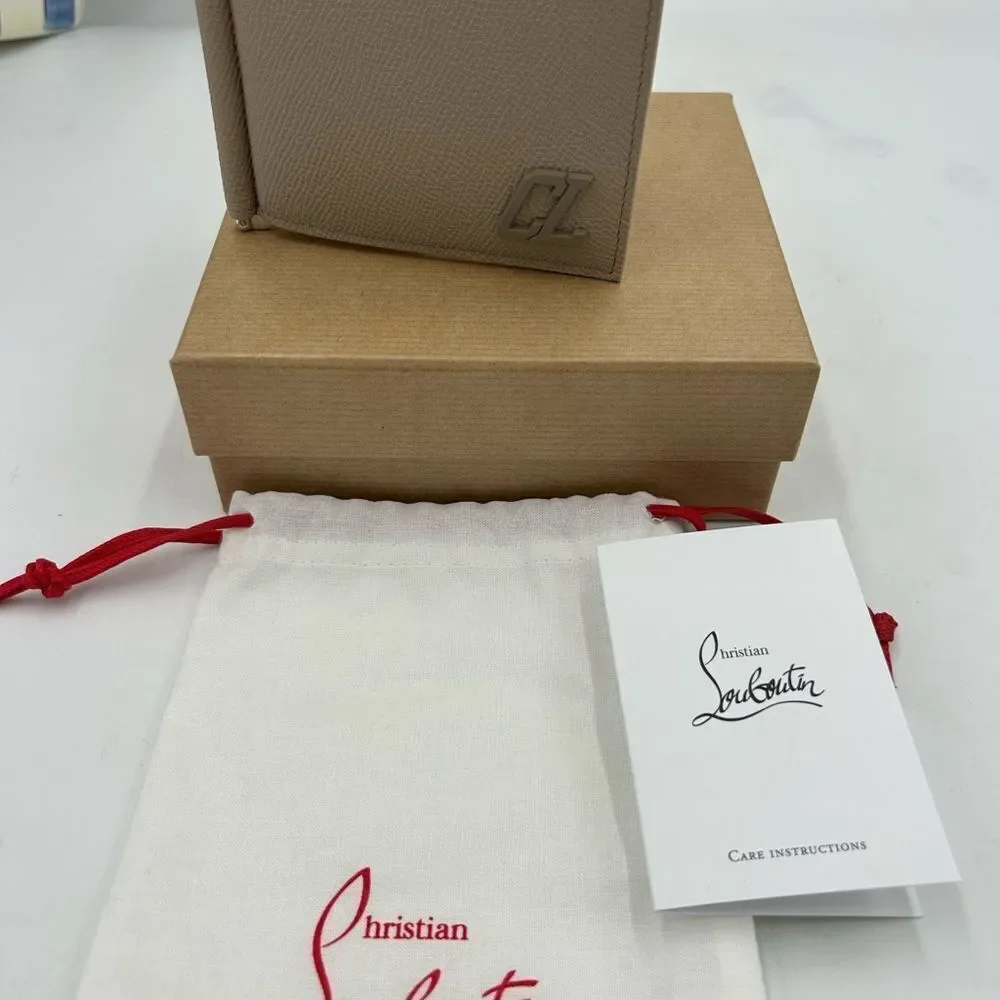 Men's Christian Louboutin calf leather wallet made in Italy NWT